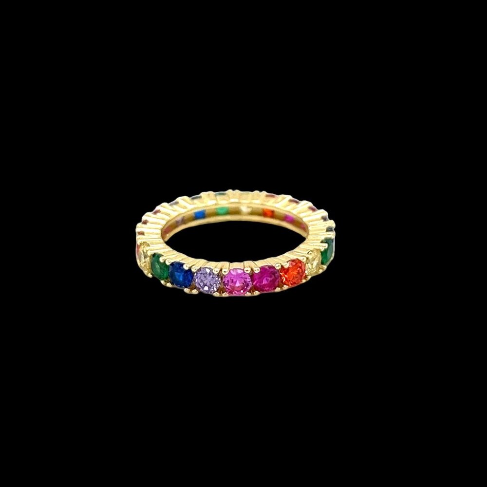 925 Sterling Silver Colored Tennis Ring